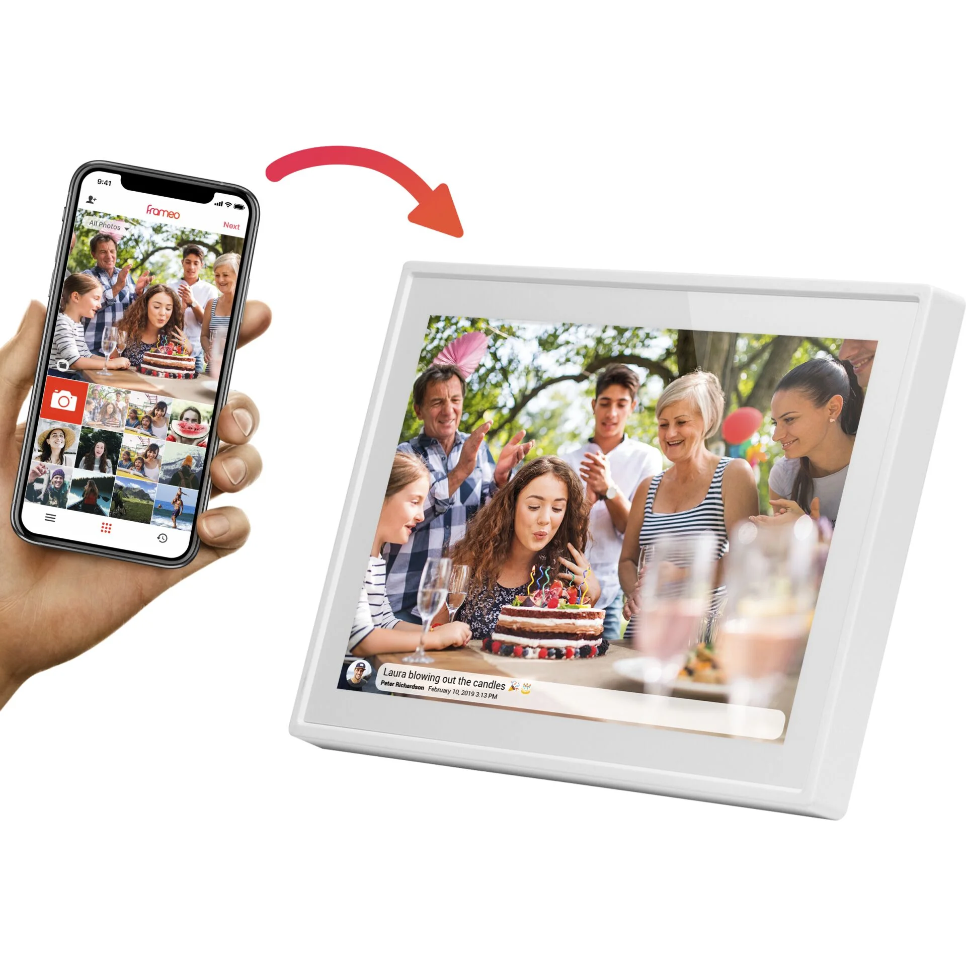 Braun DigiFrame 1019 WiFi 25 7cm  10 1  weiss Video & Audio