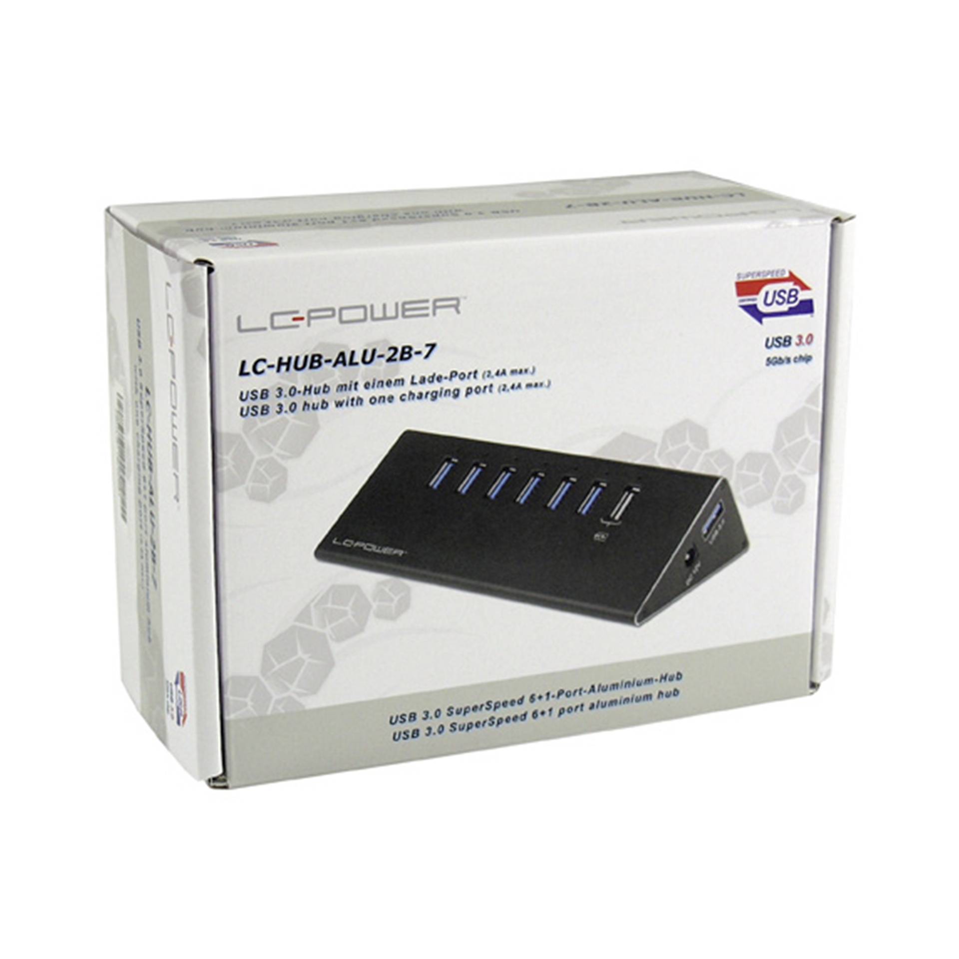 LC Power LC HUB ALU 2B 7 Akkus Powerbanks & Kabel
