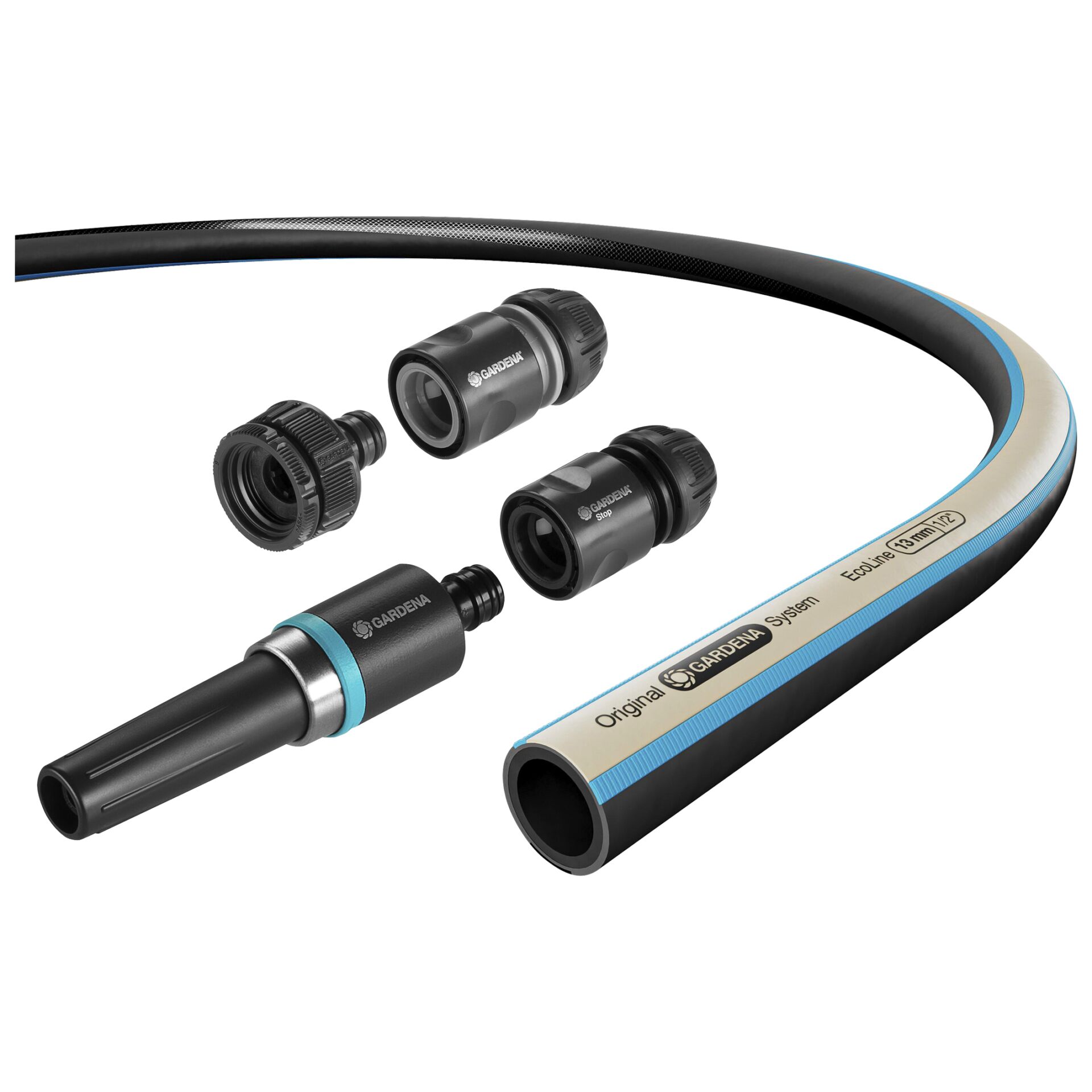 GARDENA EcoLine Schlauch 13 mm 1 2 20m mit Systemteilen Gartenbewaesserung
