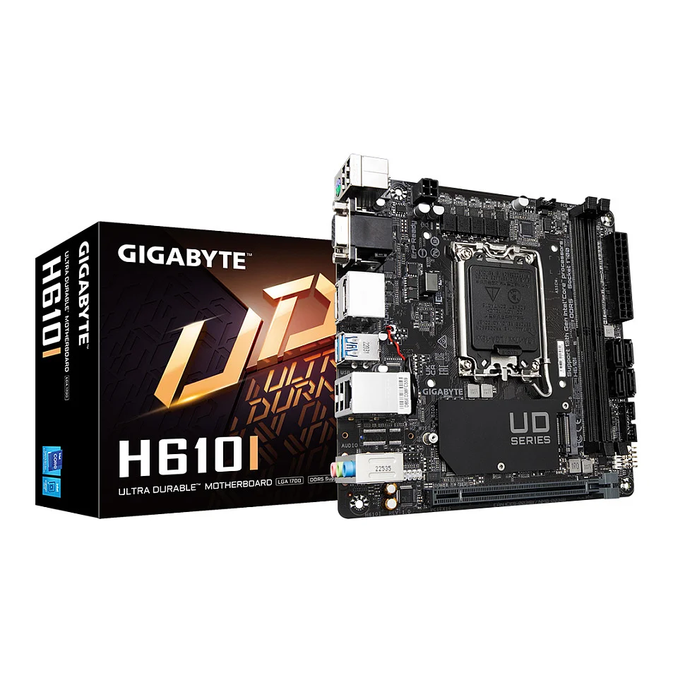 GIGABYTE H610I Motherboard   Unterst tzt Intel Core 14  Generation CPUs  4 1 1 Hybrid Digital VRM  bis zu 5600MHz DDR5  1xPCIe 3 0 M 2  GbE LAN  USB 3 2 Gen 1 PC-Komponenten
