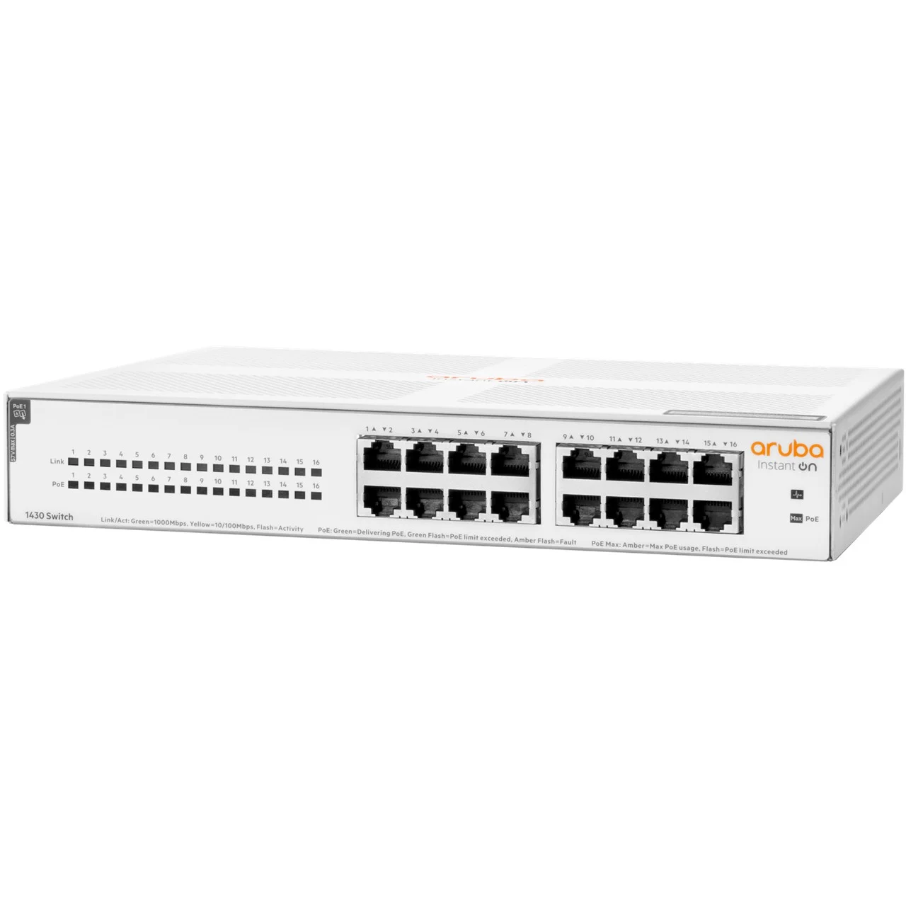 HP Aruba 16P Switch   16G PoE   124W   16 Ports   Rackmount Switches