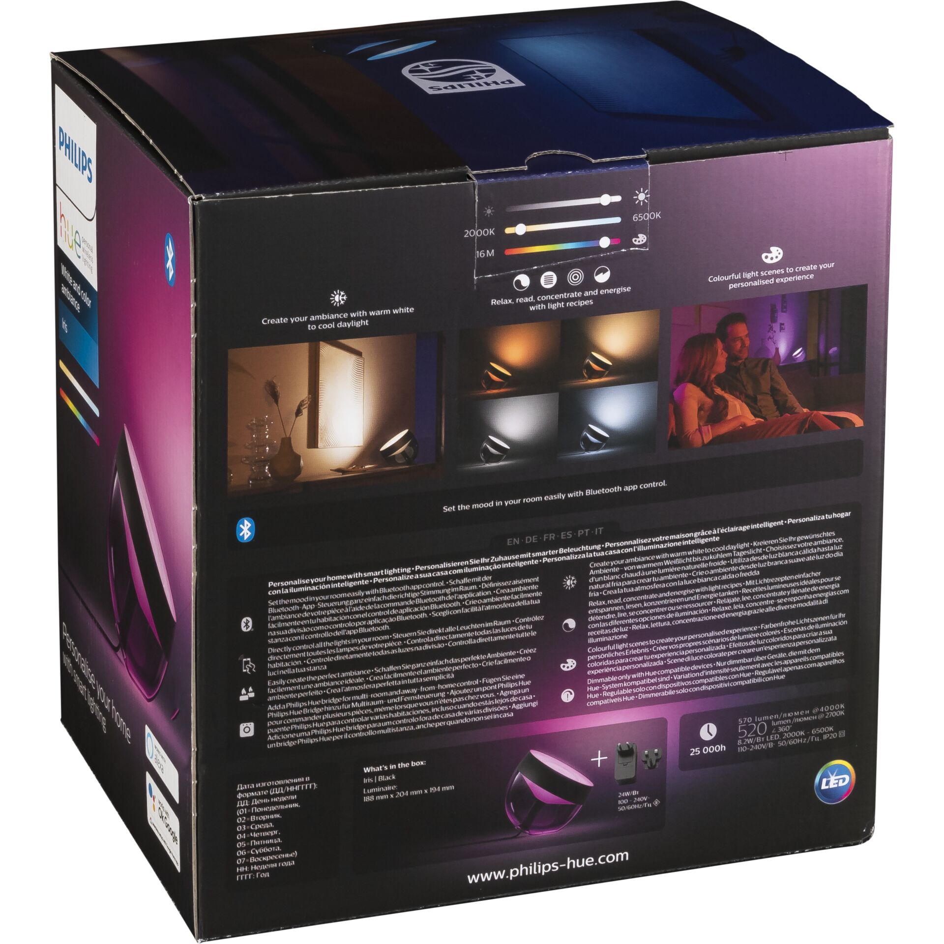 Philips Hue White and Color ambiance Iris Tischleuchte schwarz Leuchtmittel & Lampen