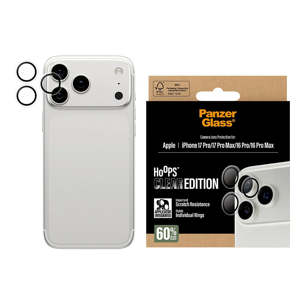 PanzerGlass   Hoops  Kameraschutz Transparent iPhone 17 Pro   iPhone 17 Pro Max   iPhone 16 Pro   16 Pro Max Notebook & Tablet Zubehoer