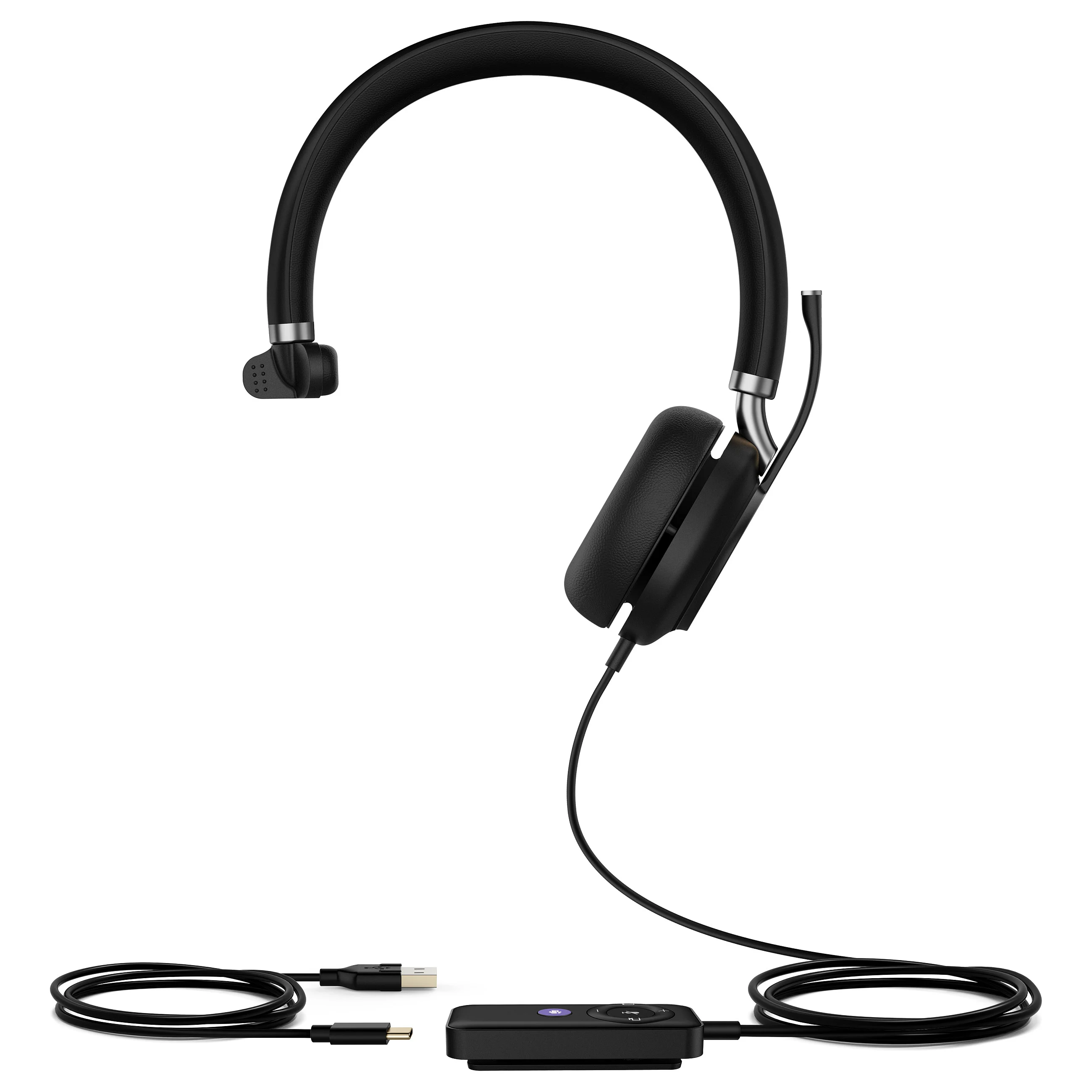 Yealink UH38 Mono Teams Kopfhoerer Verkabelt   Kabellos Kopfband Anrufe Musik USB Typ C Bluetooth Schwarz Over-Ear