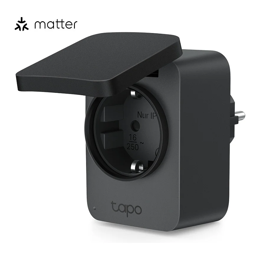 TP Link Tapo P410M Smart Plug 3680 W Haus Schwarz Steckdosen