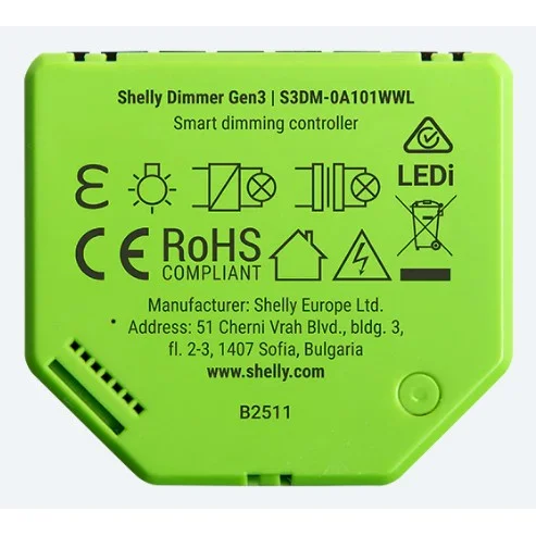 Shelly Relais ZollDimmer Gen3Zoll LED Lichtcontroller Messfunktion Unterputz Smart Home Zubehoer