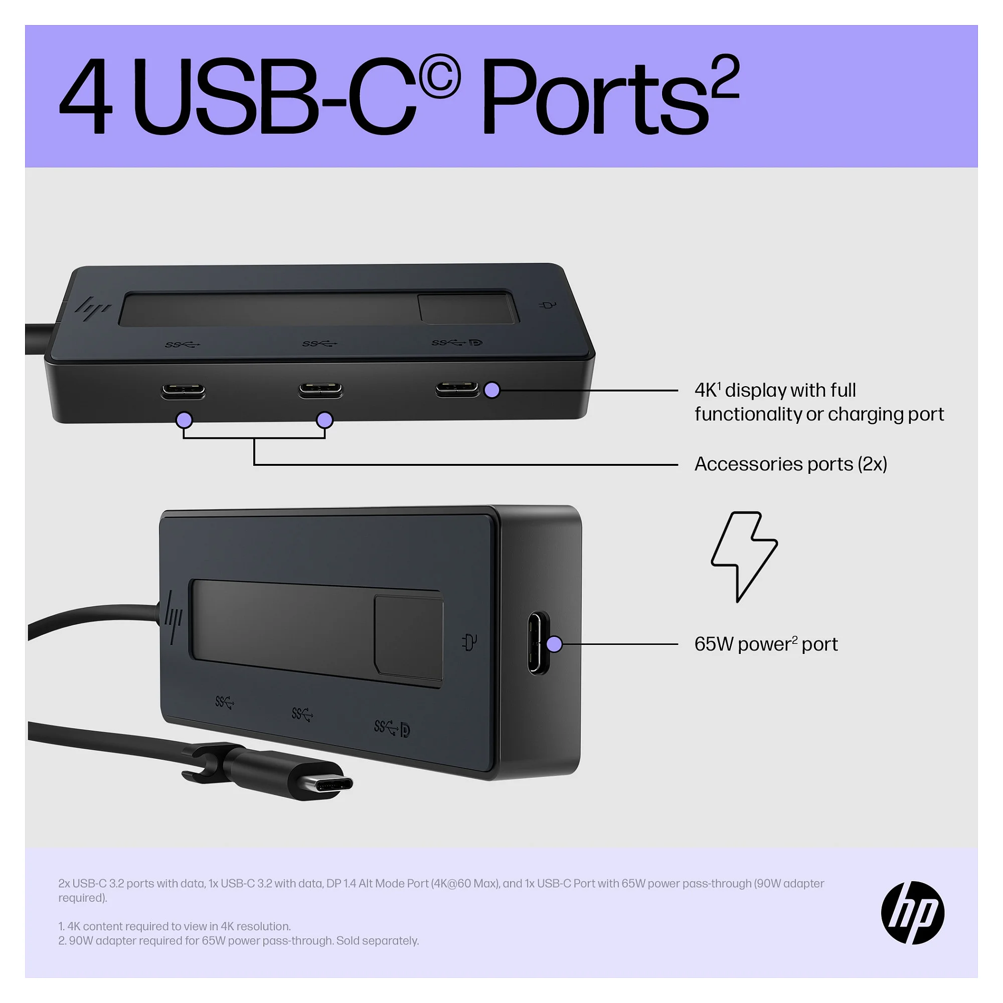 HP Universal USB C Multiport Hub Notebook & Tablet Zubehoer