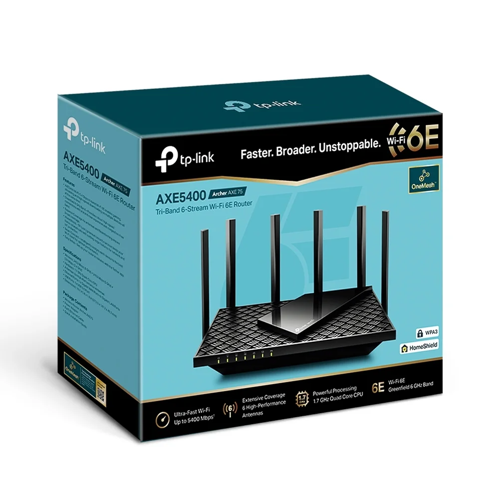 TP Link Archer AXE5400 Tri Band Gigabit Wi Fi 6E Router
