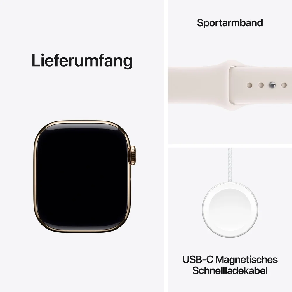 Apple Watch S11 Titan Gold Cellular 42mm  Sportarmband blassrosa  S M Smartwatches & Fitnesstracker