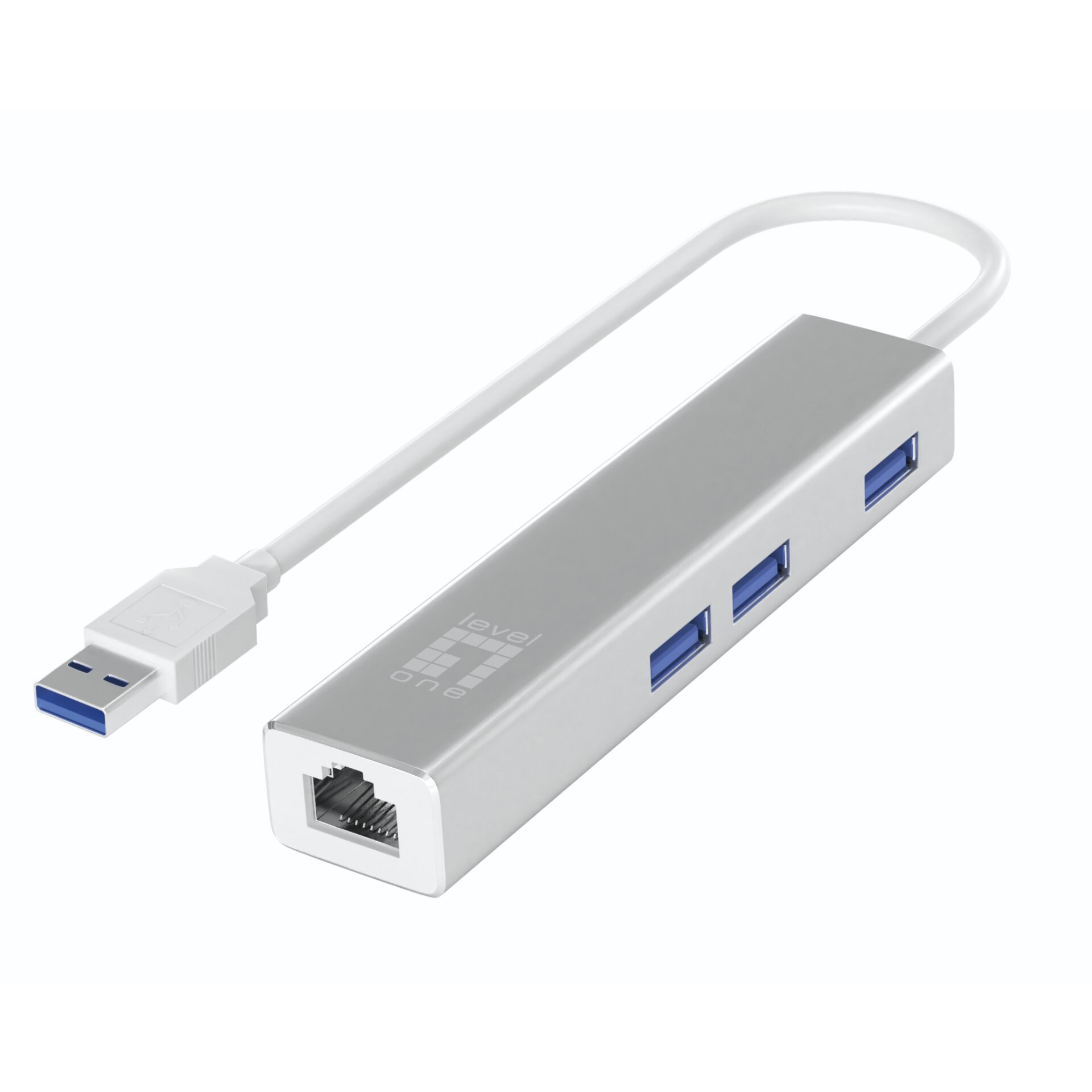 LevelOne USB 0503 Gigabit USB Netzwerkadapter mit USB Hub Netzwerk-Adapter