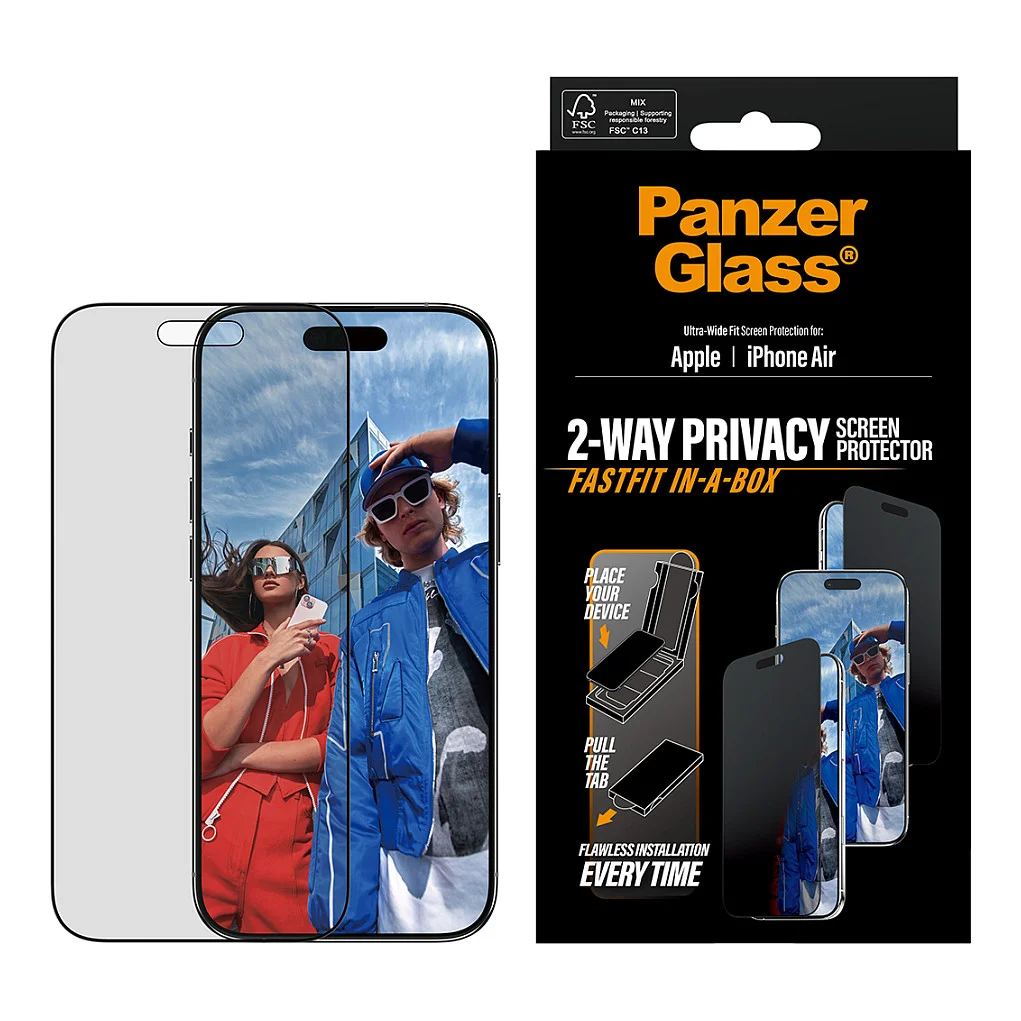 PanzerGlass   Privacy Displayschutz iPhone Air   Ultra Wide Fit m  FASTFIT IN A BOX Notebook & Tablet Zubehoer