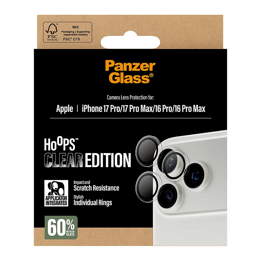 PanzerGlass   Hoops  Kameraschutz Transparent iPhone 17 Pro   iPhone 17 Pro Max   iPhone 16 Pro   16 Pro Max Notebook & Tablet Zubehoer