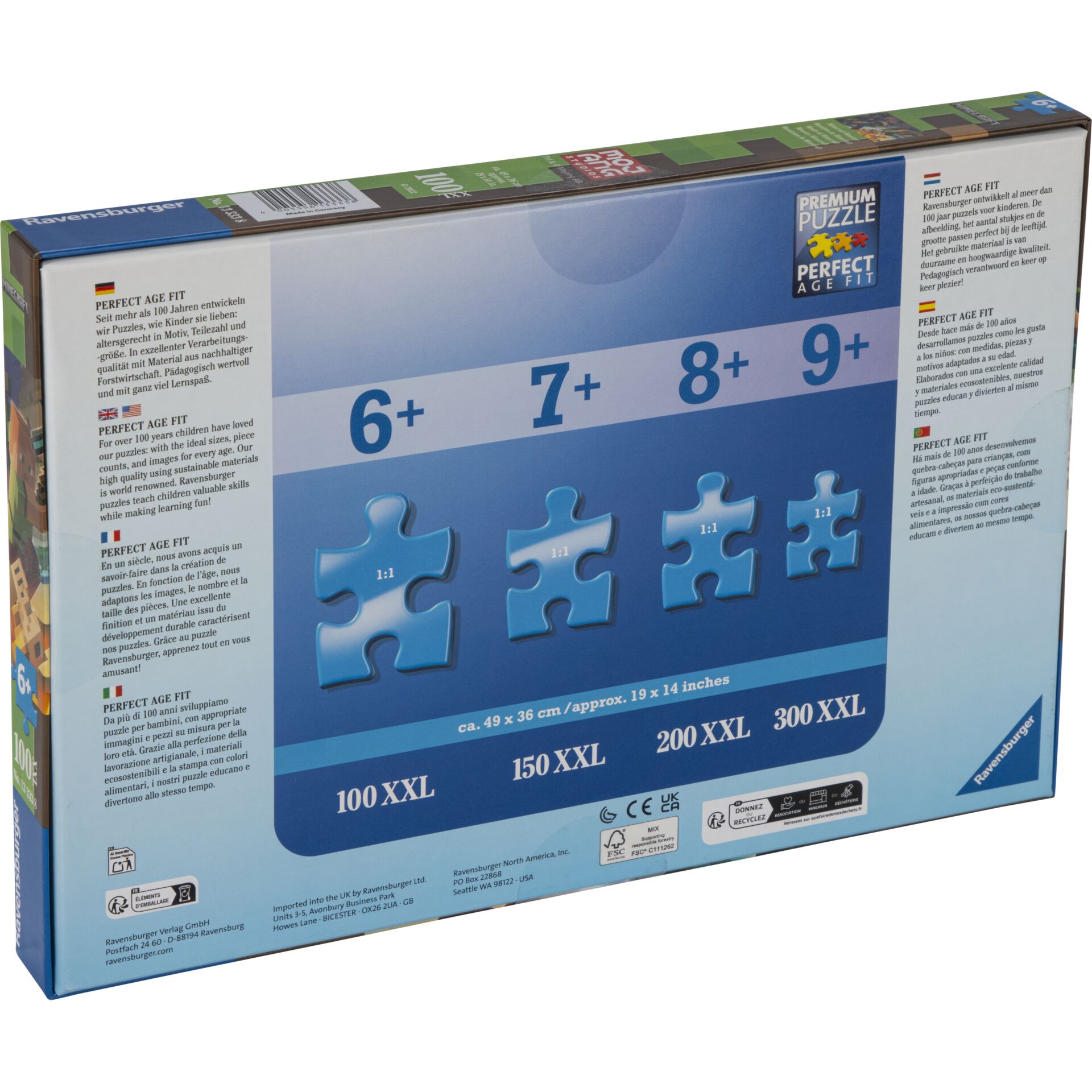 Ravensburger Kinderpuzzle Minecraft 100 Teile XXL Spielwaren