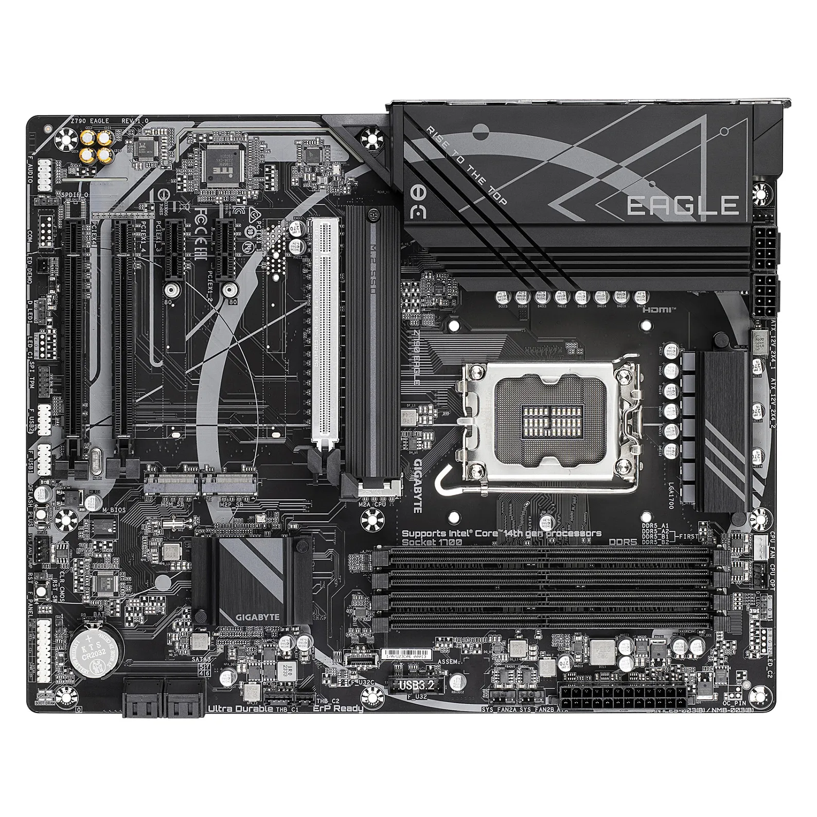 GIGABYTE Z790 EAGLE Motherboard   Unterstuetzt 14  Generation Intel Core CPUs  12 1 1 Phasen VRM  bis zu 7600MHz DDR5  OC   3xPCIe 4 0 M 2  2 5GbE LAN  USB 3 2 Gen 2 PC-Zubehoer