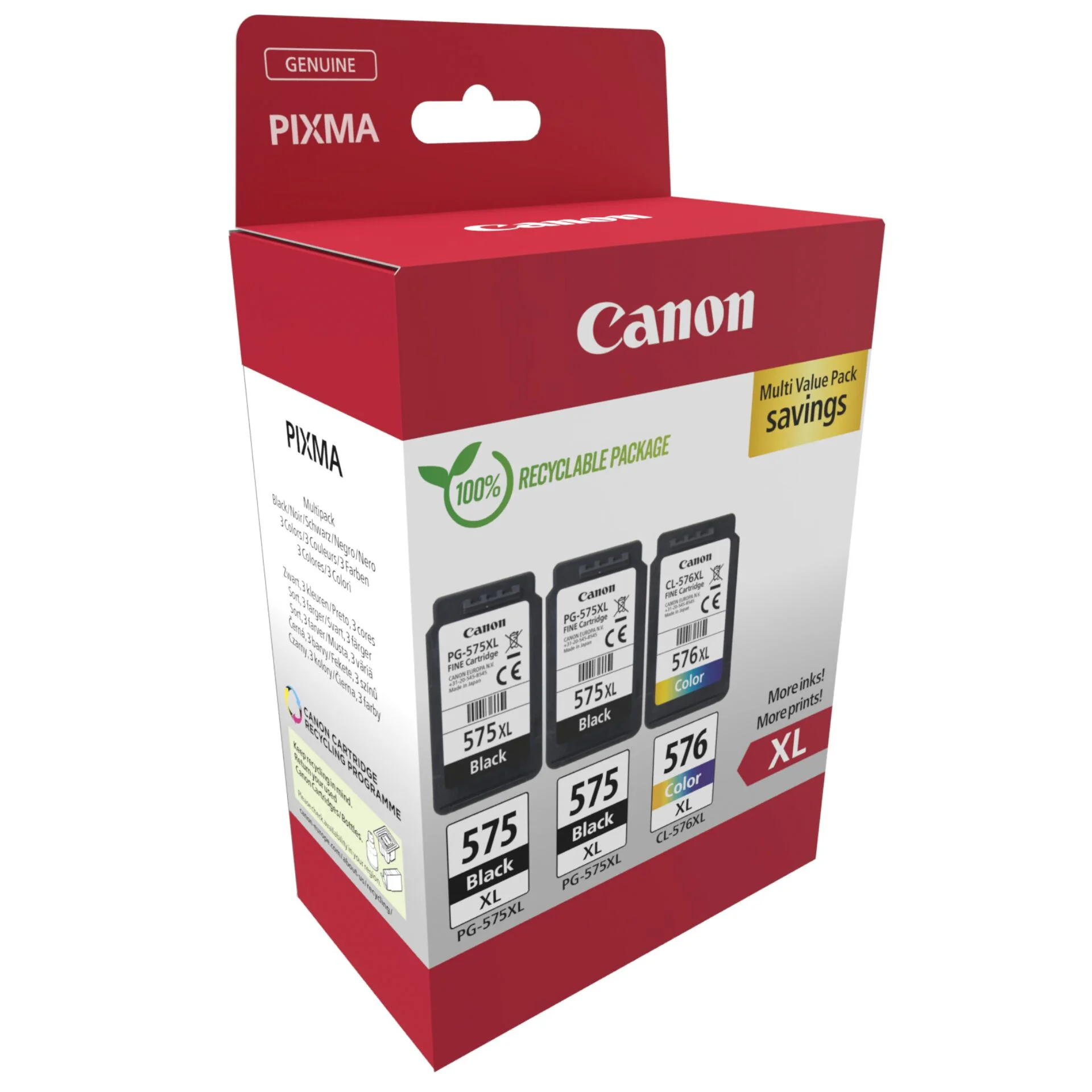 Canon PG 575XLx2 CL 576XL Triple Pack Drucker & Scanner