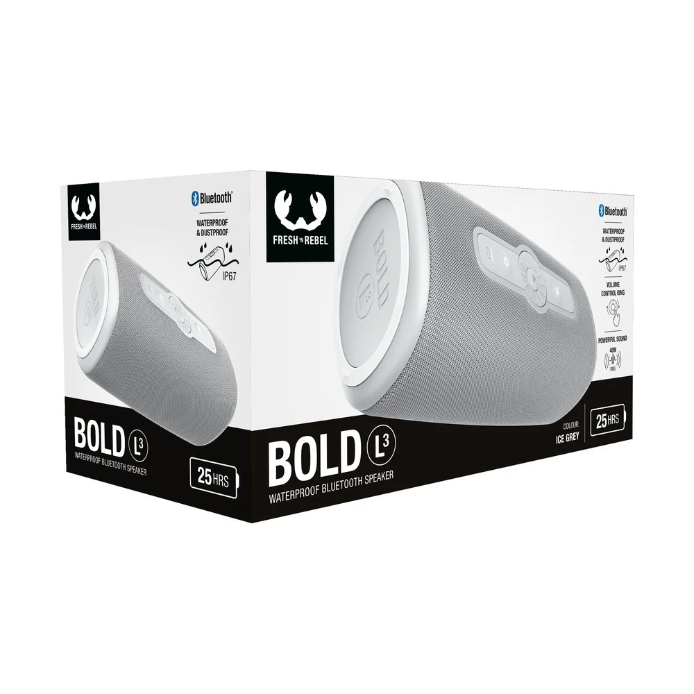 FRESH  N REBEL Waterproof BT Lautsprecher Bold L3  Ice Grey Multimedia & Technik