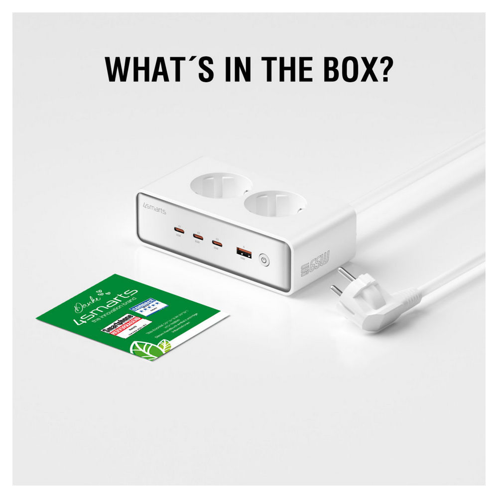 4SMARTS 6 in 1 Steckdosenleiste mit USB GaN 65W Home Office