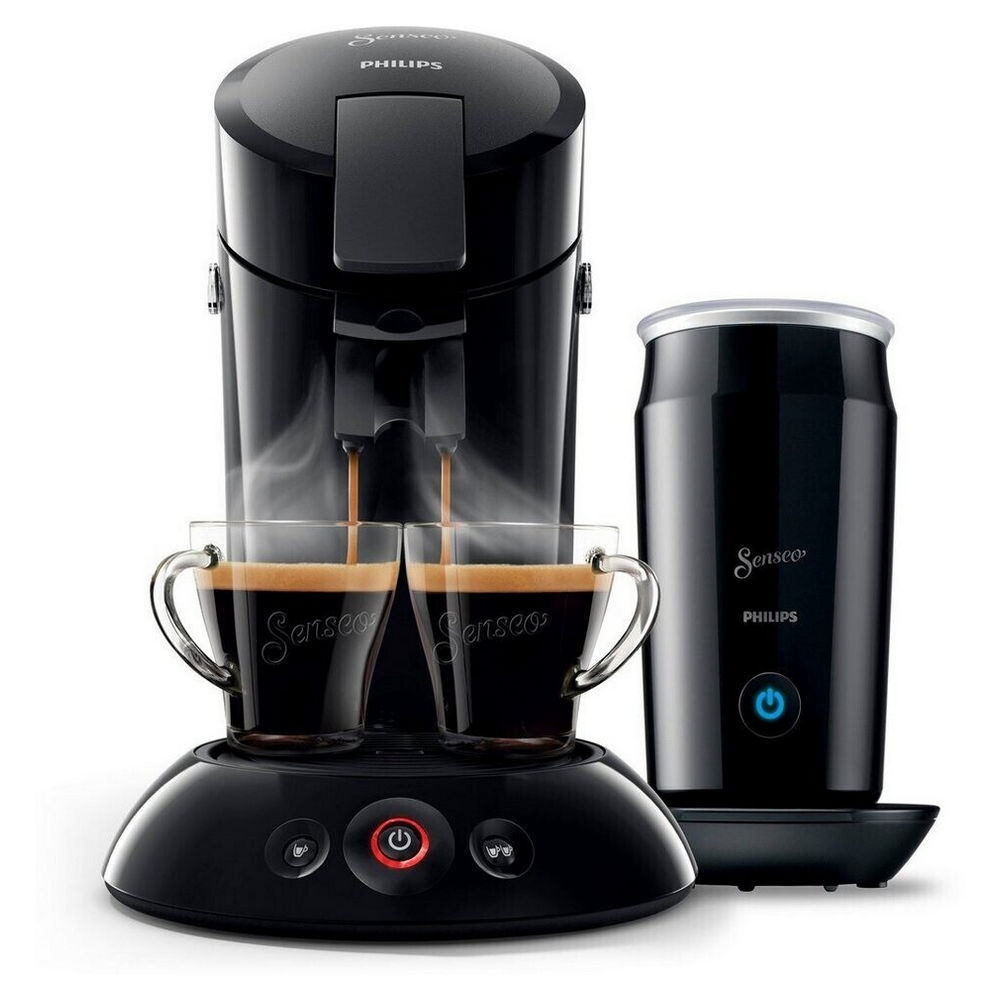 Philips Kaffeepadmaschine Senseo Original mit Milchaufschaeumer HD6553 65  Schwarz Kaffeevollautomaten