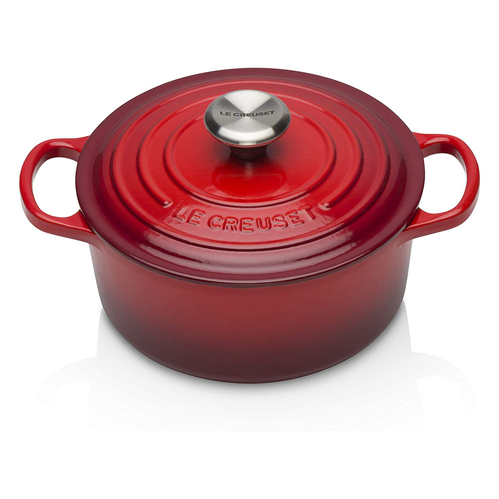 Le Creuset Signature Braeter rund 18 cm kirschrot Kuechenkleingeraete
