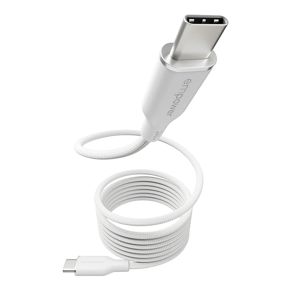 PanzerGlass empower  by   Magnetic 240W USB C to USB C Kabel   USB 2 0   1 5M  Silber Weiss Akkus Powerbanks & Kabel
