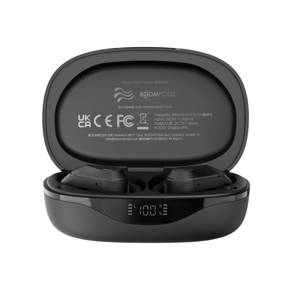 Boompods True Wireless In Ear Kopfhoerer Sportpods Ocean Black