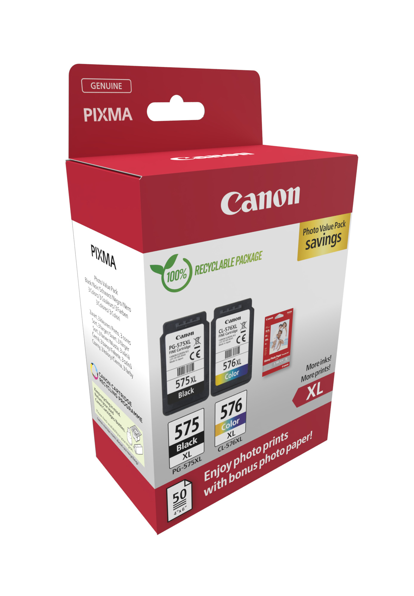 Canon PG 575XL  CL 576XL Photo Value Pack Drucker & Scanner