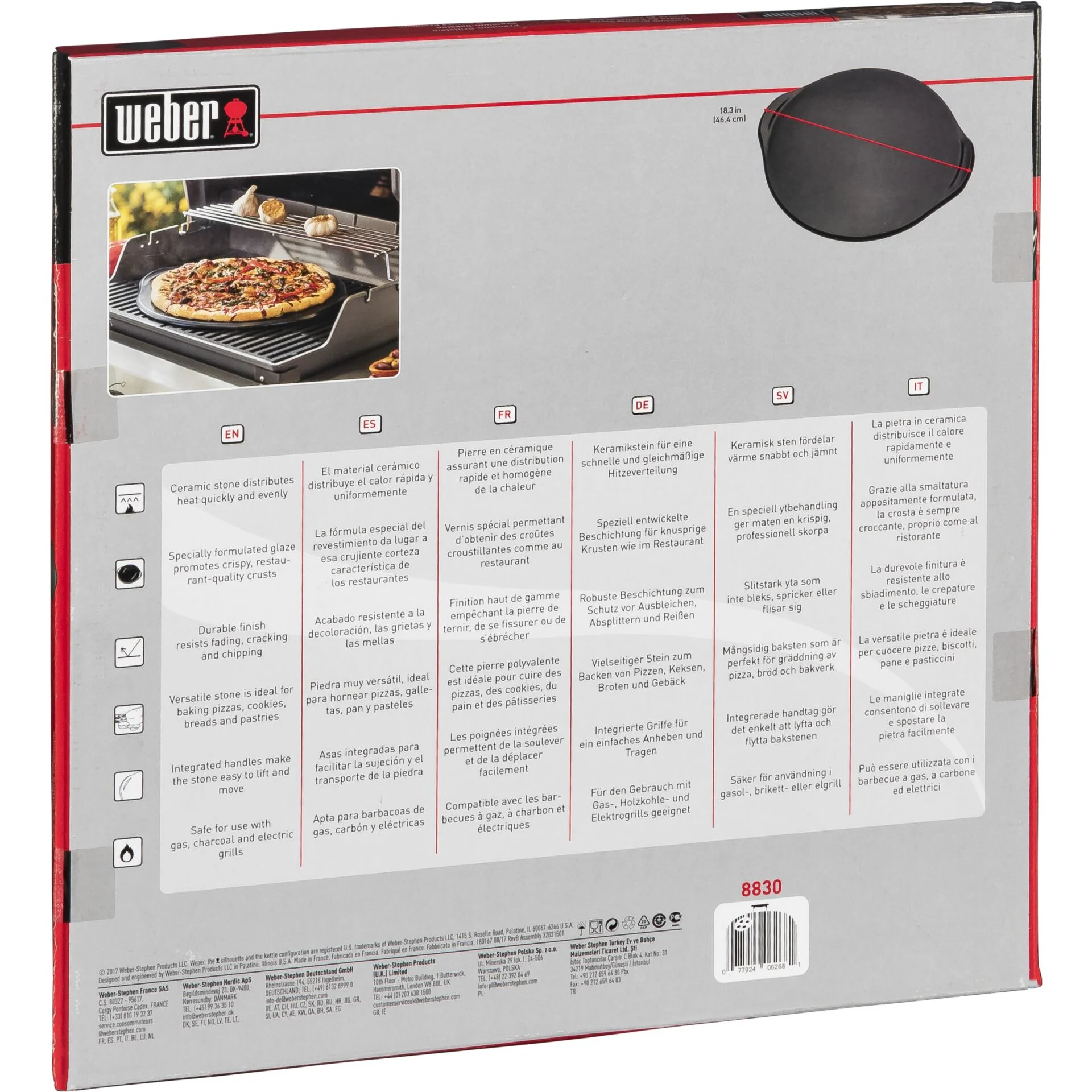 Weber Premium Pizzastein Rund 46cm Grills