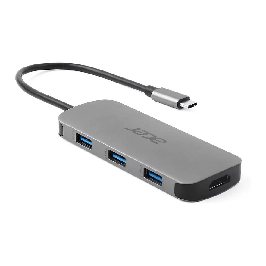 Acer 7in1 Type C Dongle Kabelgebunden USB 3 2 Gen 1  3 1 Gen 1  Type C Silber Notebook & Tablet Zubehoer