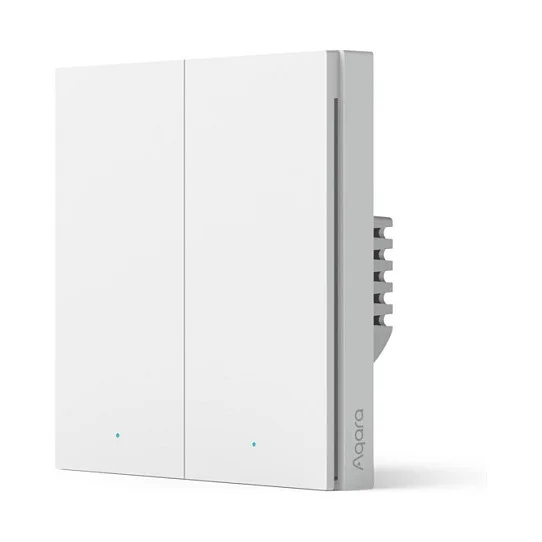 Aqara H1 EU Smart Wand Schalter Doppel   Zigbee   Weiss   Ohne Neutralleiter Steckdosen