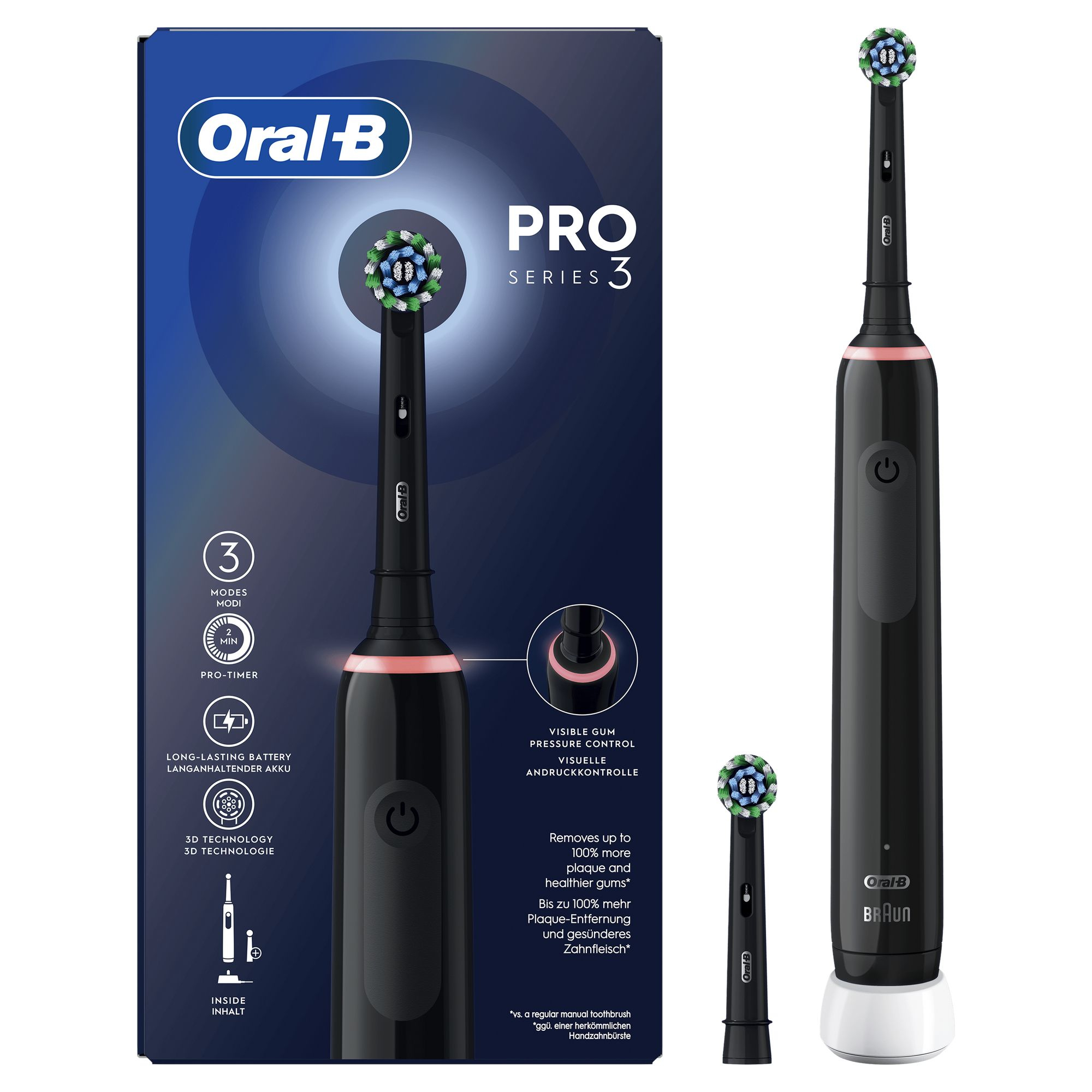Oral B PRO 3 3000 Cross Action Black Edition JAS 22 Zahnpflege