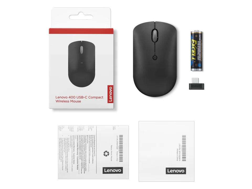 Lenovo Maus wireless   Kompakte Funkmaus mit USB C Empfaenger Tastaturen & Maeuse
