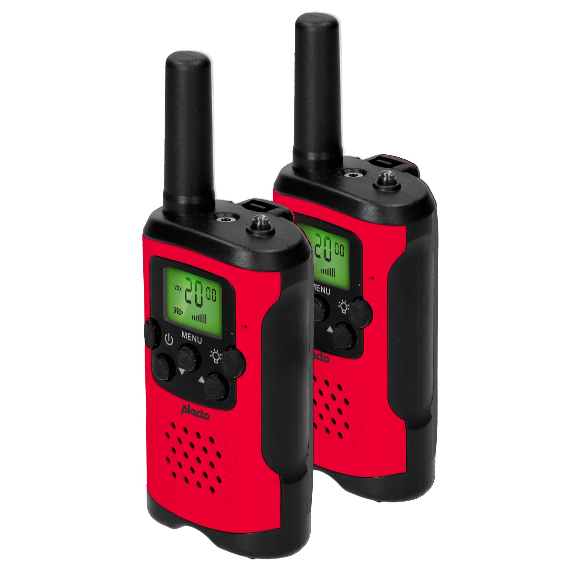 Alecto Walkie Talkie 2er Set fuer Kinder  7 km Reichw   rot schw  Elektronikspielzeug