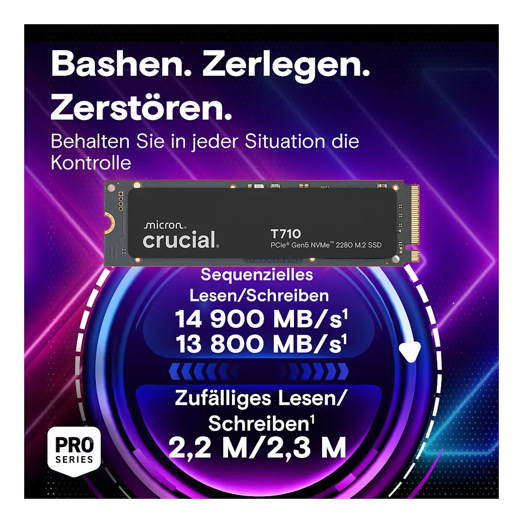 Crucial M 2 T710 2TB PCIe Gen5 NVMe M 2 2280 SSD Speichermedien