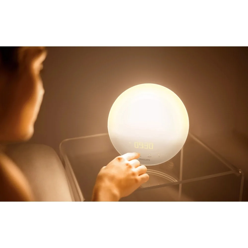 Philips Wake up Light HF3521 01 SmartSleep Lichtlampe Wecker Sonnenaufgangs Simulation Lichtwecker