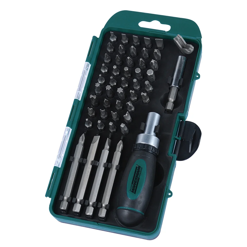 BRUeDER MANNESMANN Bitsatz 49 tlg  Bohrer- & Schrauberzubehoer