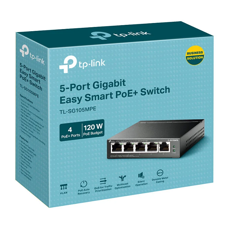 TP Link TL SG105MPE Netzwerk Switch L2 Gigabit Ethernet  10 100 1000  Power over Ethernet  PoE  Schwarz Switches