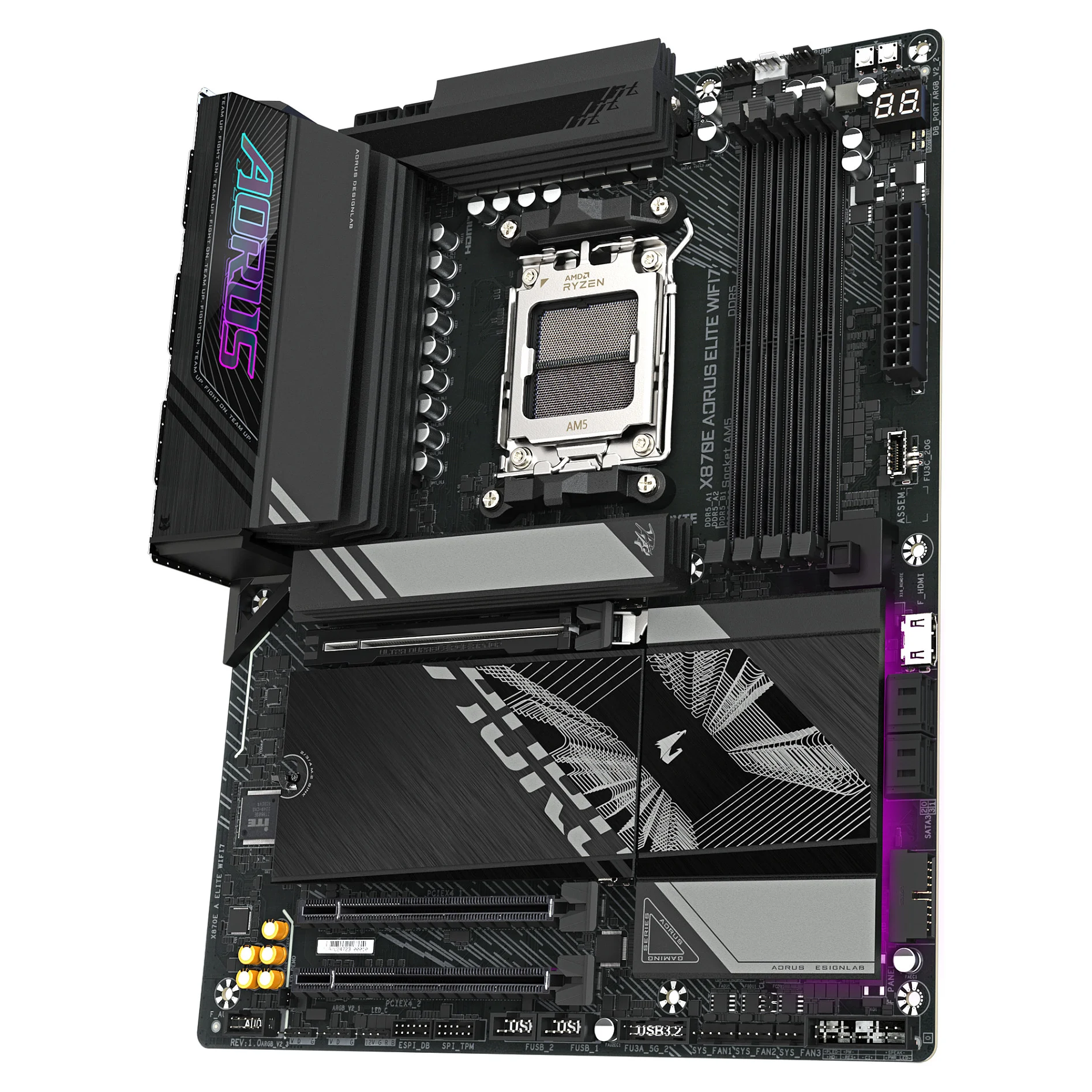GIGABYTE X870E AORUS ELITE WIFI7 Mainboard   Unterstuetzt AMD Ryzen 9000 CPUs  16 2 2 Phasen digitales VRM  bis zu 8000Hz DDR5  OC   3xPCIe 5 0   1xPCIe 4 0  Wi Fi 7  2 5GbE LAN  USB 4 PC-Zubehoer