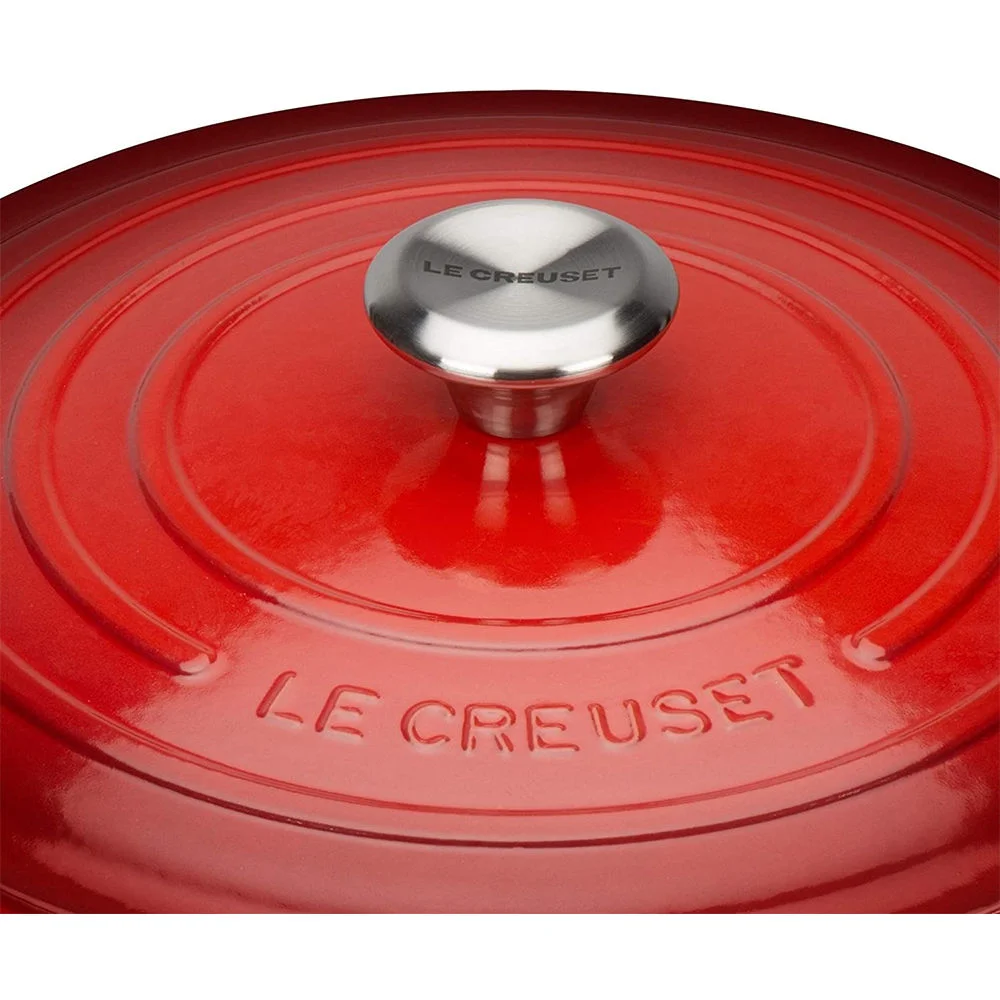 Le Creuset Signature Braeter rund 26 cm kirschrot Kuechenkleingeraete