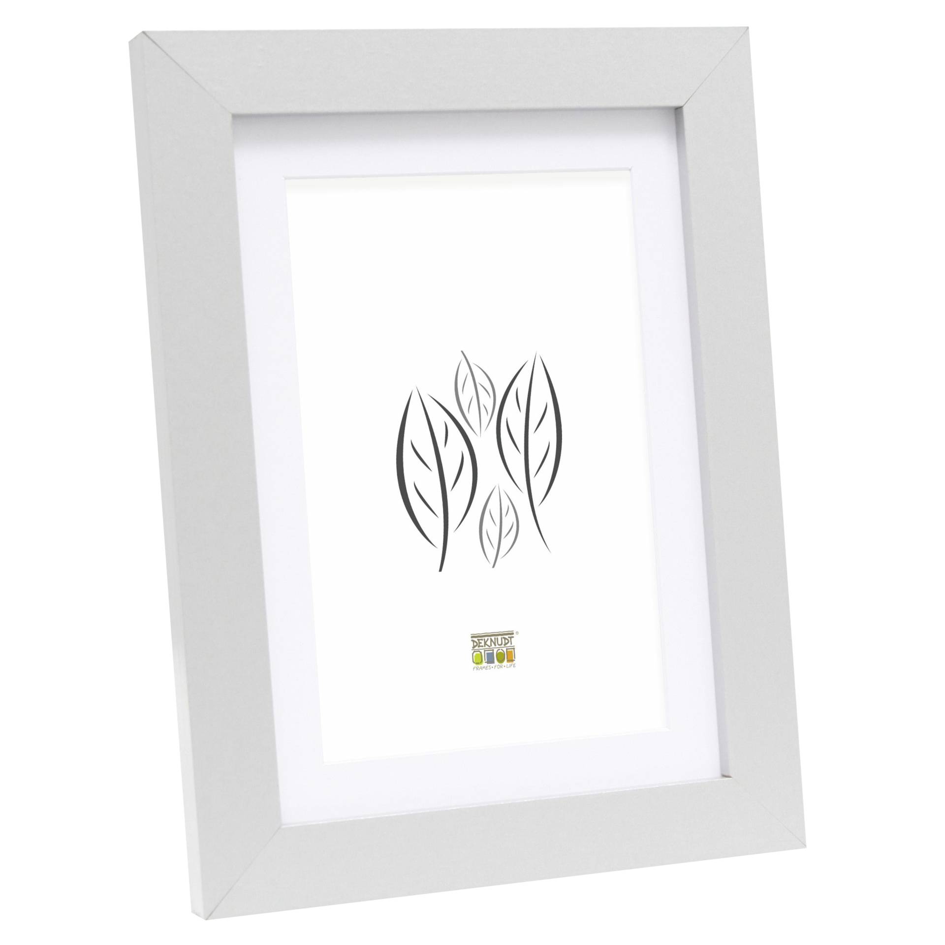 Deknudt S66KD1 P1 30x45 Holz silber mit Passepartout Bilderrahmen