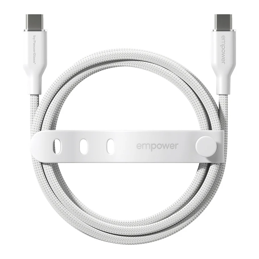 PanzerGlass empower  by   Racing 60W USB C to USB C Kabel   USB 2 0   2M   Silber Weiss Akkus Powerbanks & Kabel