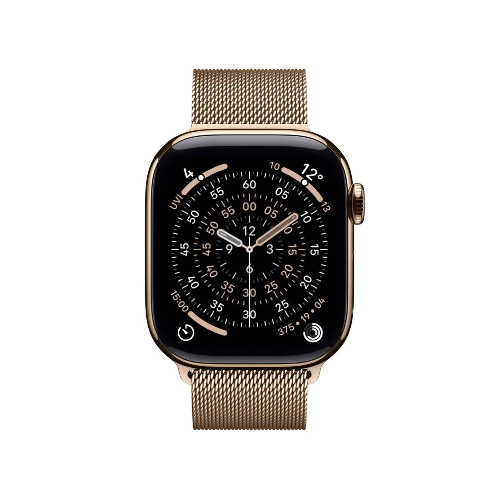 Apple Watch S11 Titan Gold Cellular 42mm  Milanaise Armband gold  Smartwatches & Fitnesstracker