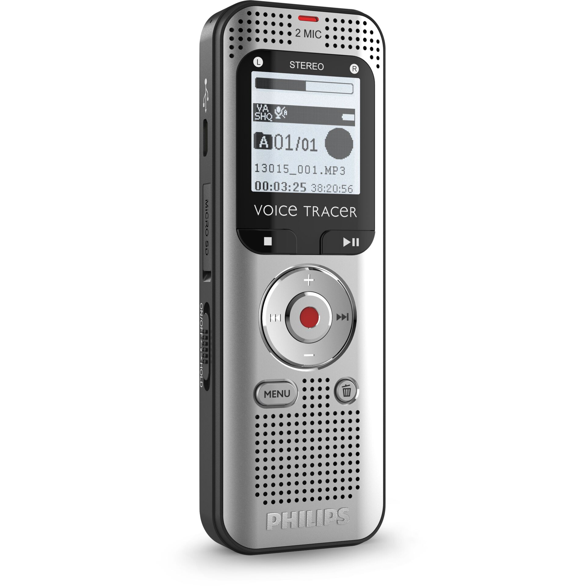 Philips Voice Tracer DVT2015 Diktiergeraet Interner Speicher   Flash Karte Silber Video & Audio