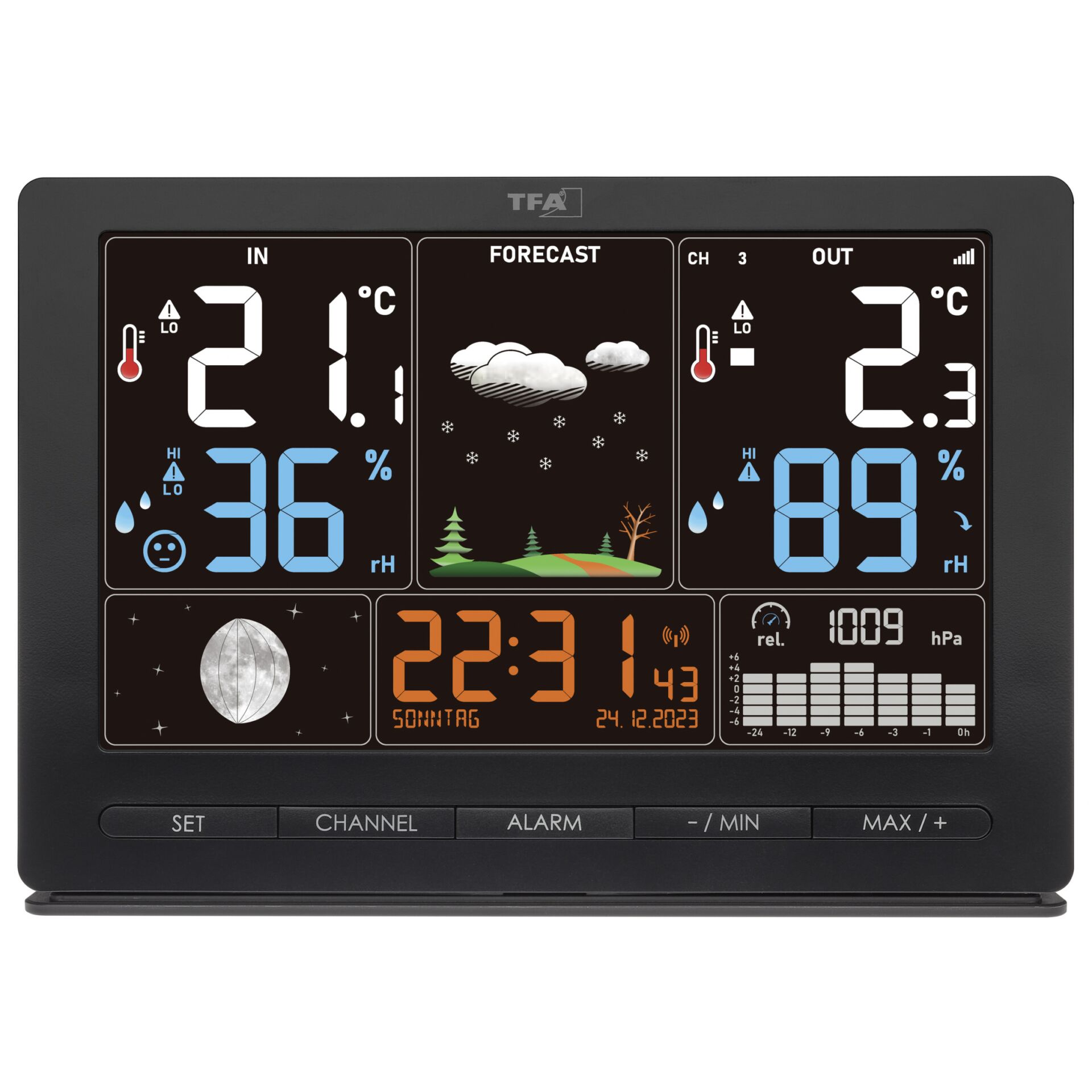 TFA 35 1118 01 schwarz SEASON Funk Wetterstation Wetterstationen