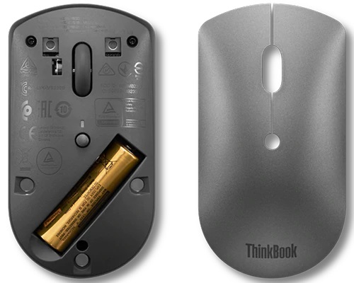 Lenovo Maus wireless   ThinkBook Bluetooth Silent Mouse Silb Tastaturen & Maeuse