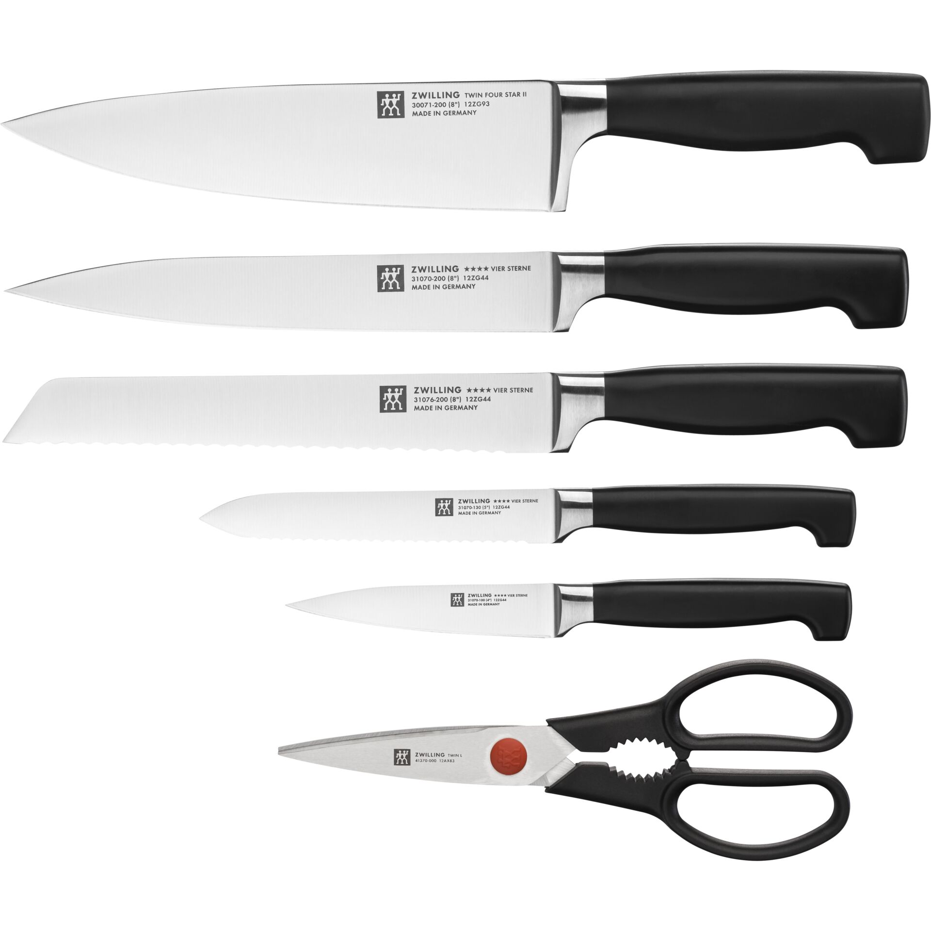 ZWILLING Vier Sterne Messerblock 7 tlg  schwarz Besteck & Aufbewahrung