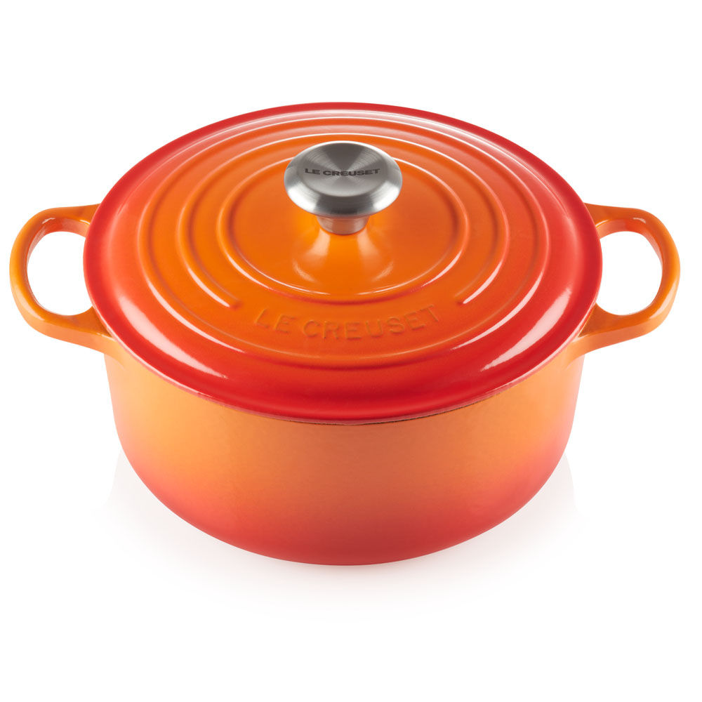 Le Creuset Signature Braeter rund 24 cm ofenrot Kuechenkleingeraete