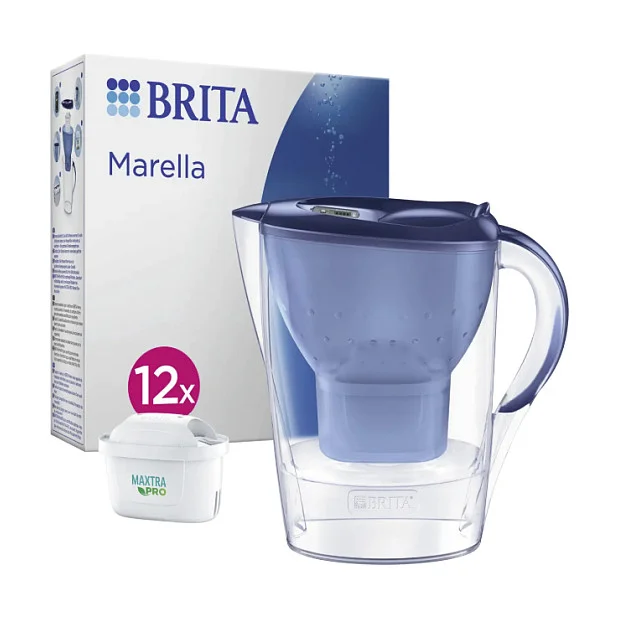 Brita tischwasserfilter marella  blau  inkl  12 filter Kuechenkleingeraete