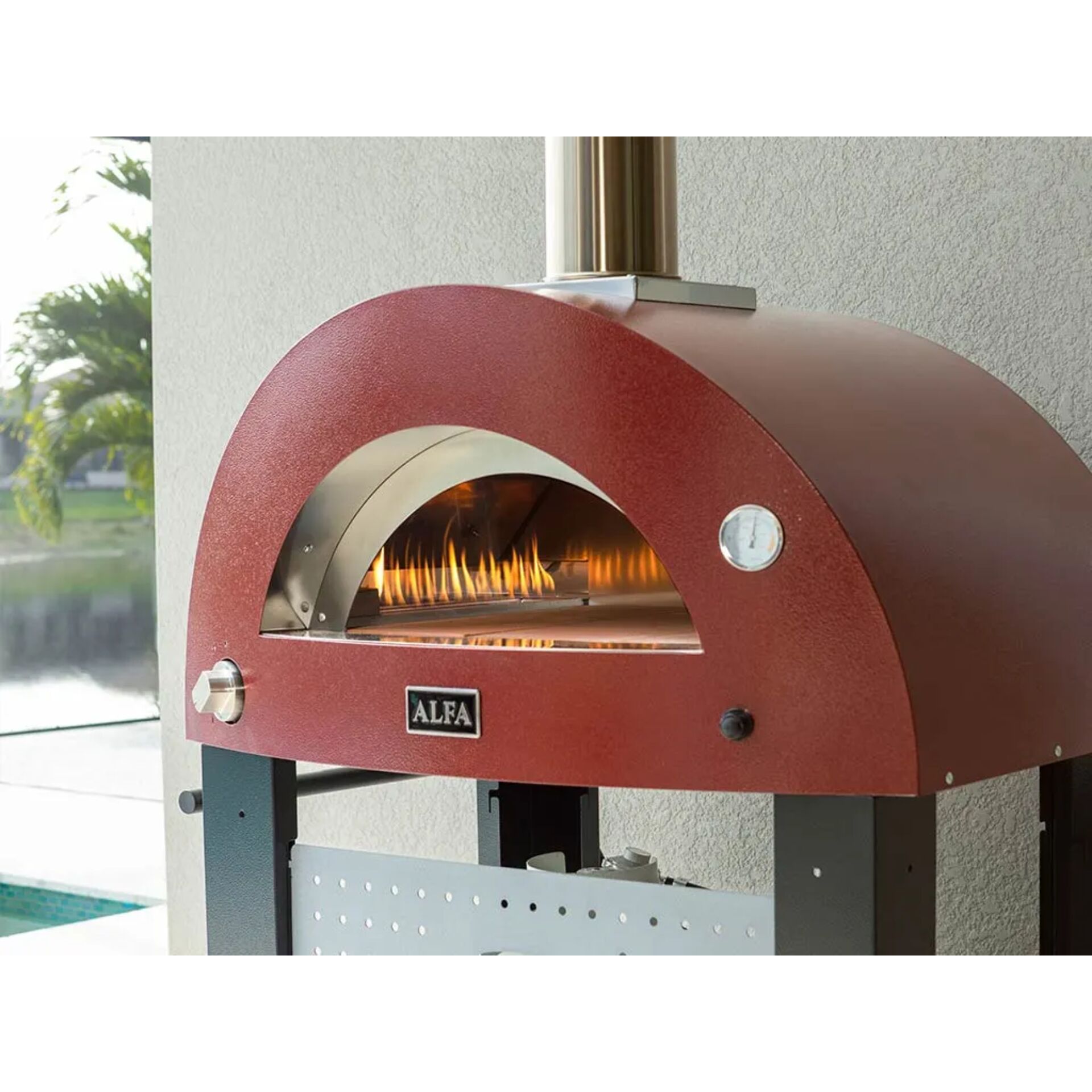 Alfa Forni Moderno 2 Pizze Hybrid Pizzaofen Antique Red Grills