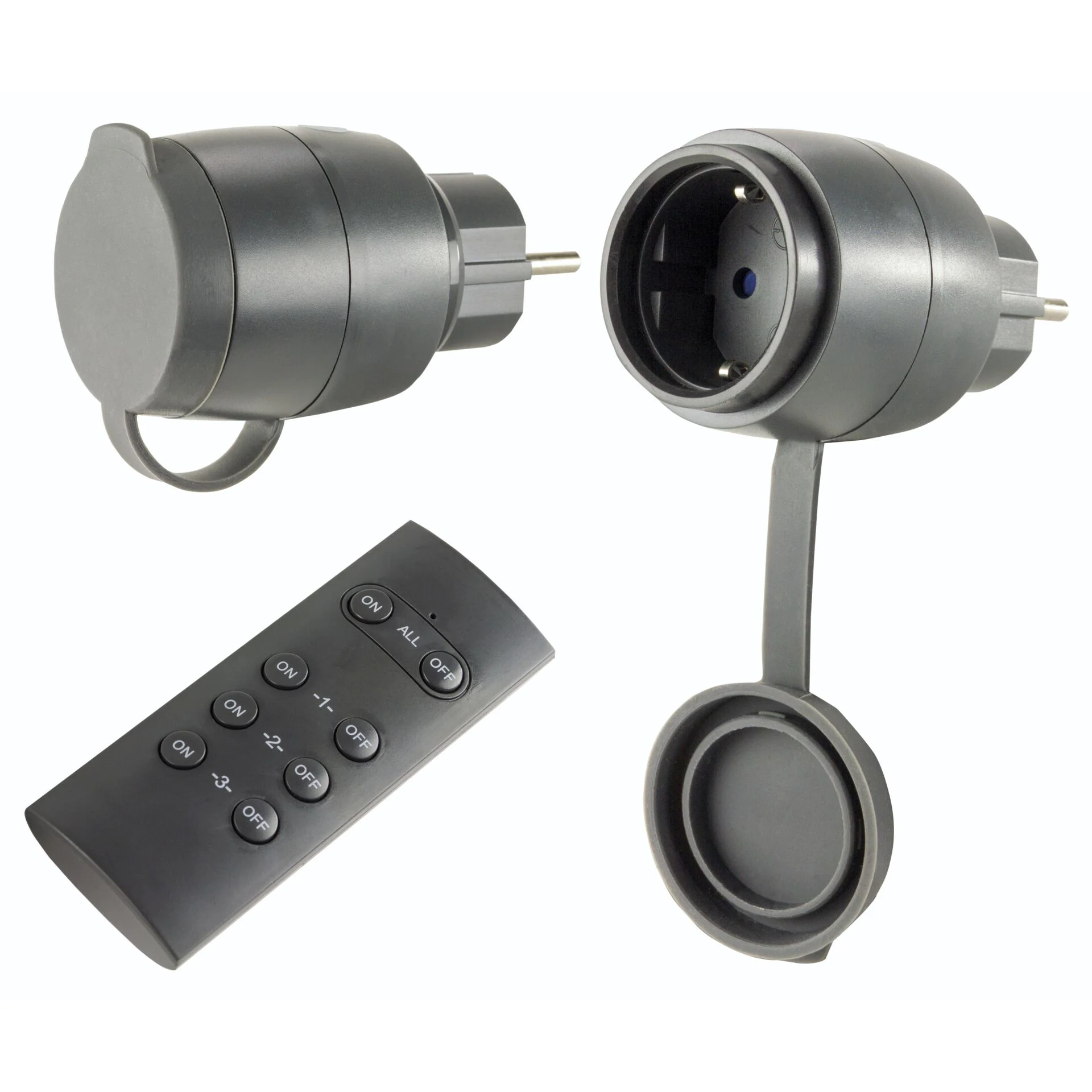 REV Funk Schalt Set 2 1 Mini outdoor schwarz Steckdosen