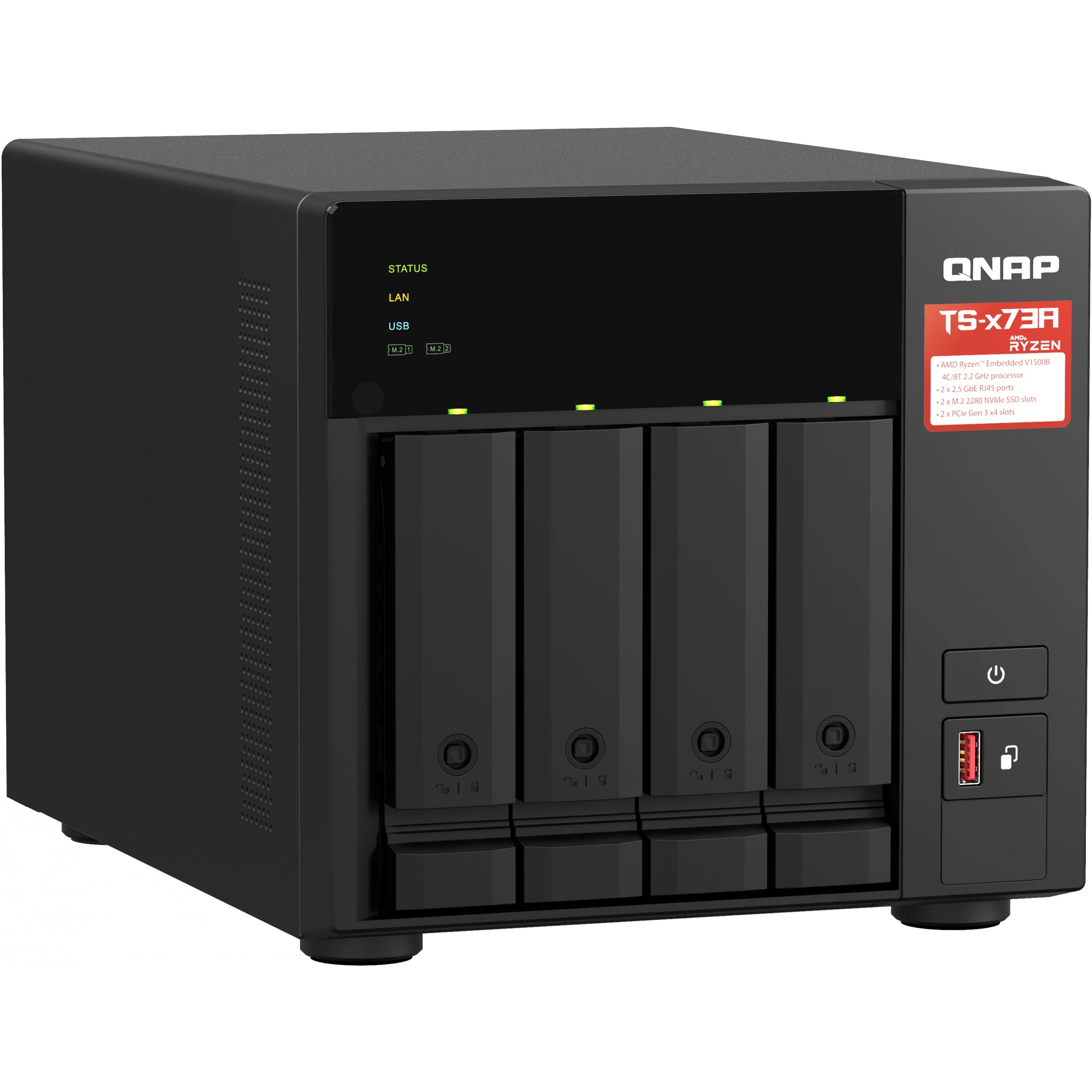 QNAP TS 473A   QSW 1105 5T Bundle Pack NAS Tower Ryzen Embedded V1500B 8 GB DDR4 0 TB QNAP Turbo System Schwarz Netzwerk